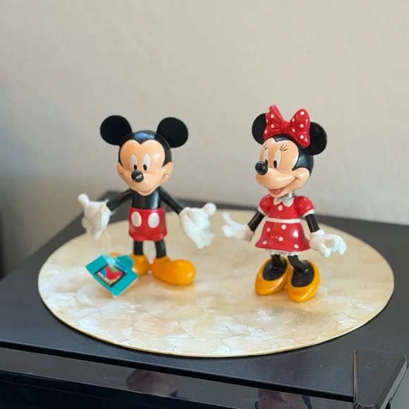 Vintage Set of 2 Walt Disney Applause Mickey & Minnie Mouse Nodder - Picture 1 of 7